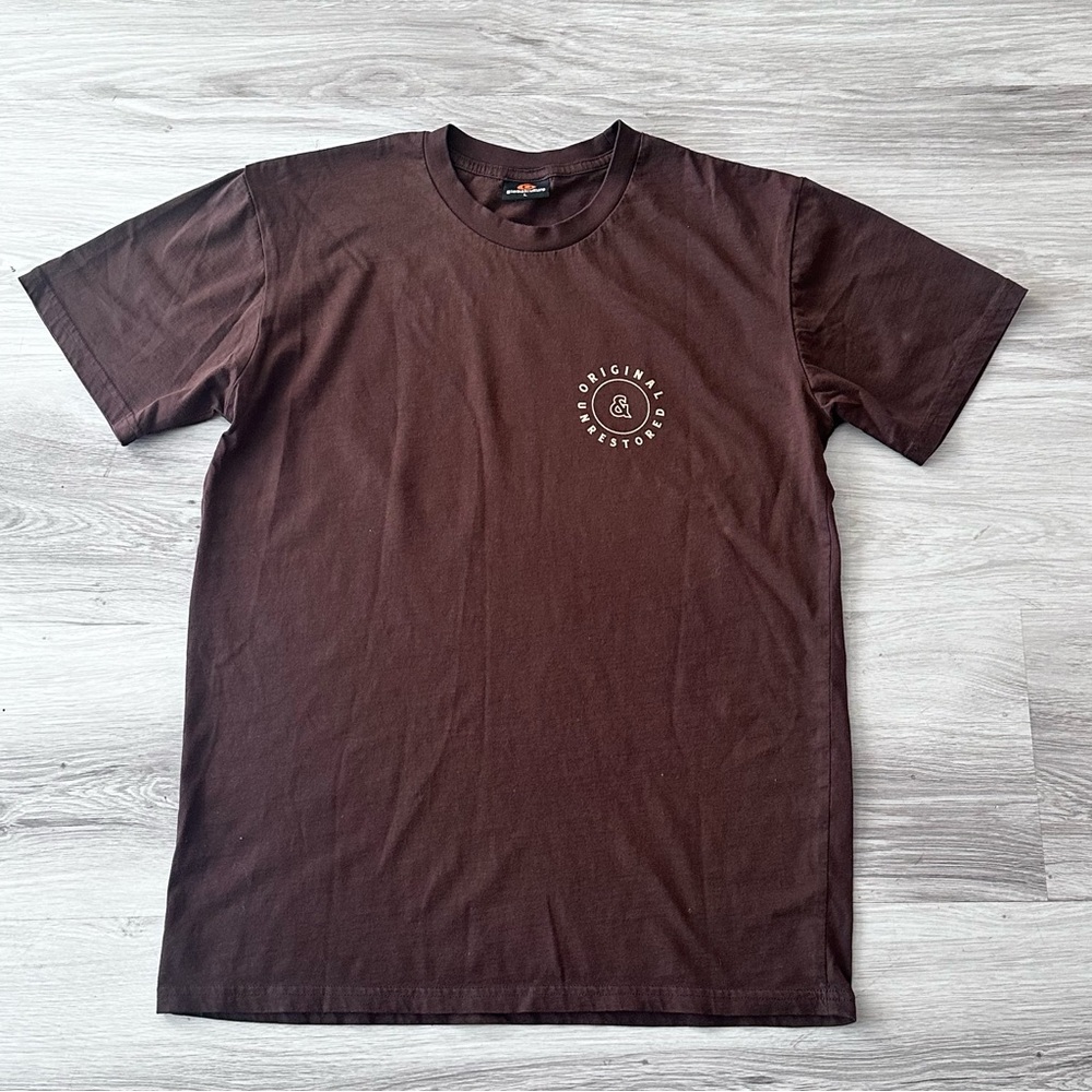 Global Culture “Original & Unrestored” Brown Graphic Tee Size L - Picture 3 of 8